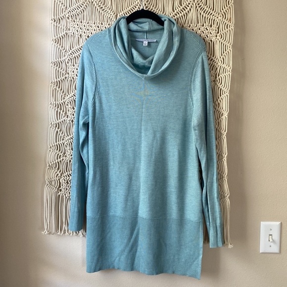 Adrienne Vittadini,light blue/turquoise,oversized,long sleeve, sweater(s… - Picture 2 of 7